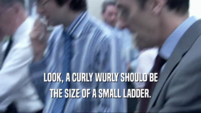 LOOK, A CURLY WURLY SHOULD BE
 THE SIZE OF A SMALL LADDER.
 