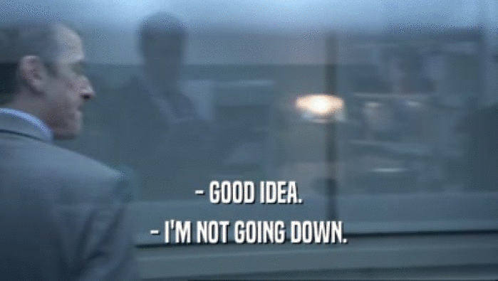 - GOOD IDEA. - I'M NOT GOING DOWN. 