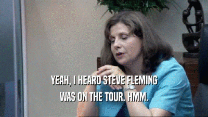 YEAH, I HEARD STEVE FLEMING WAS ON THE TOUR. HMM. 