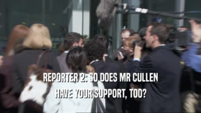 REPORTER 2: SO DOES MR CULLEN HAVE YOUR SUPPORT, TOO? 