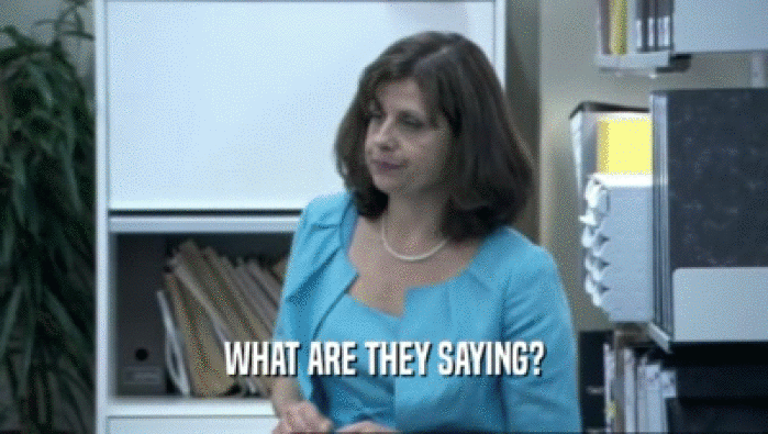 WHAT ARE THEY SAYING?  