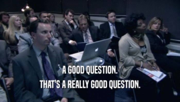 A GOOD QUESTION. THAT'S A REALLY GOOD QUESTION. 