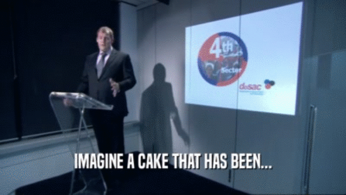 IMAGINE A CAKE THAT HAS BEEN...
  