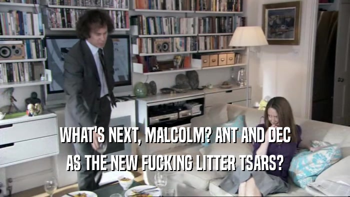 WHAT'S NEXT, MALCOLM? ANT AND DEC AS THE NEW FUCKING LITTER TSARS? 
