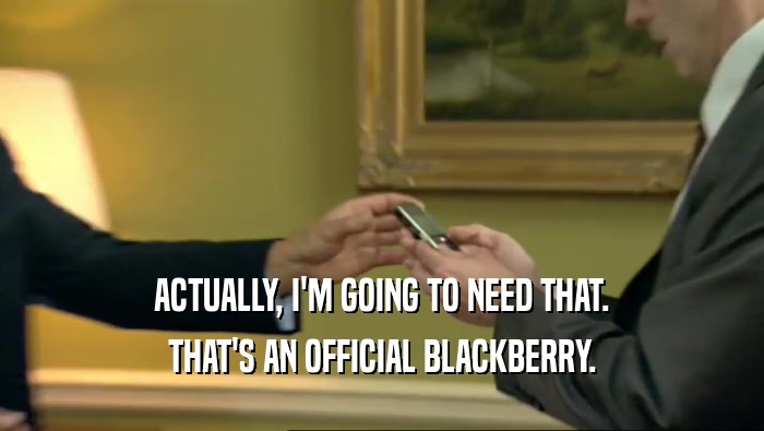 ACTUALLY, I'M GOING TO NEED THAT. THAT'S AN OFFICIAL BLACKBERRY. 