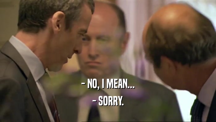 - NO, I MEAN... - SORRY. 