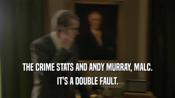 THE CRIME STATS AND ANDY MURRAY, MALC. IT'S A DOUBLE FAULT. 