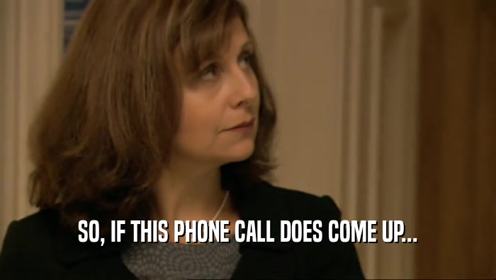 SO, IF THIS PHONE CALL DOES COME UP...  
