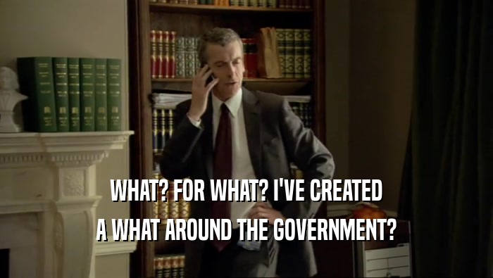 WHAT? FOR WHAT? I'VE CREATED A WHAT AROUND THE GOVERNMENT? 