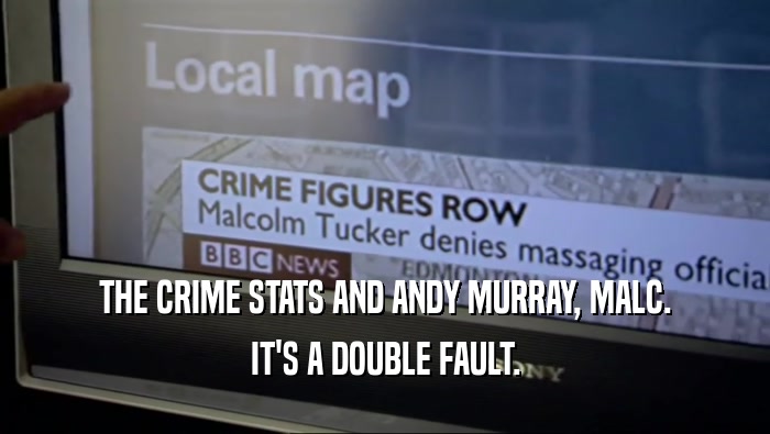 THE CRIME STATS AND ANDY MURRAY, MALC. IT'S A DOUBLE FAULT. 