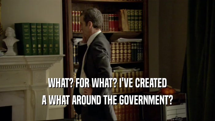 WHAT? FOR WHAT? I'VE CREATED A WHAT AROUND THE GOVERNMENT? 
