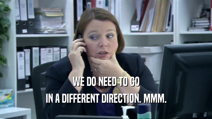 WE DO NEED TO GO IN A DIFFERENT DIRECTION. MMM. 