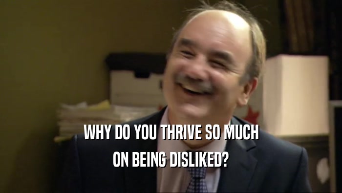 WHY DO YOU THRIVE SO MUCH ON BEING DISLIKED? 