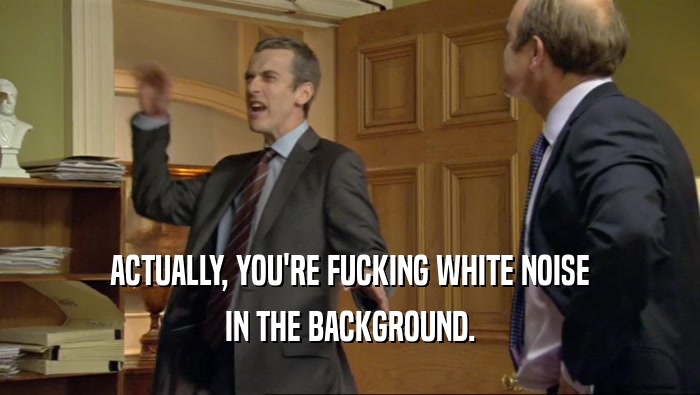 ACTUALLY, YOU'RE FUCKING WHITE NOISE IN THE BACKGROUND. 