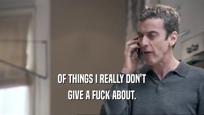 OF THINGS I REALLY DON'T GIVE A FUCK ABOUT. 
