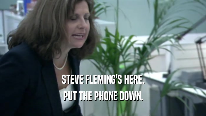STEVE FLEMING'S HERE. PUT THE PHONE DOWN. 