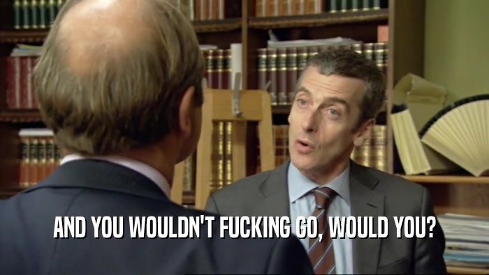 AND YOU WOULDN'T FUCKING GO, WOULD YOU?  