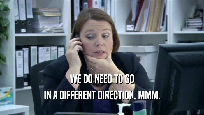 WE DO NEED TO GO IN A DIFFERENT DIRECTION. MMM. 