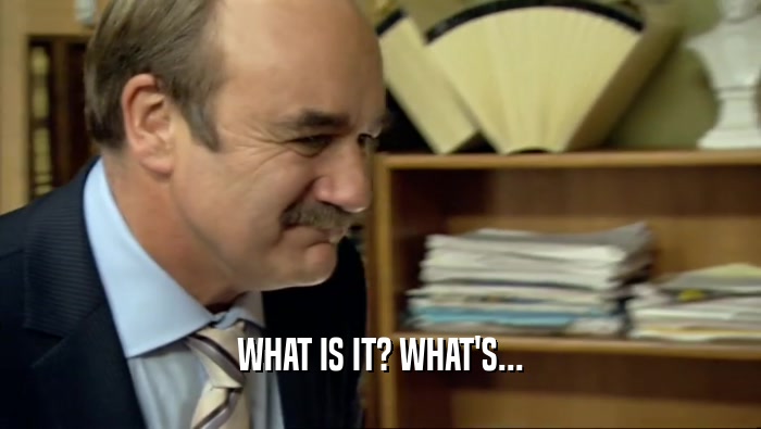 WHAT IS IT? WHAT'S...  