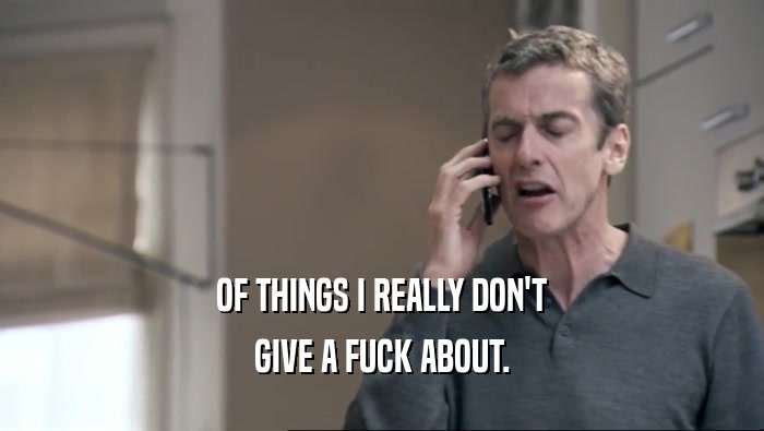 OF THINGS I REALLY DON'T GIVE A FUCK ABOUT. 