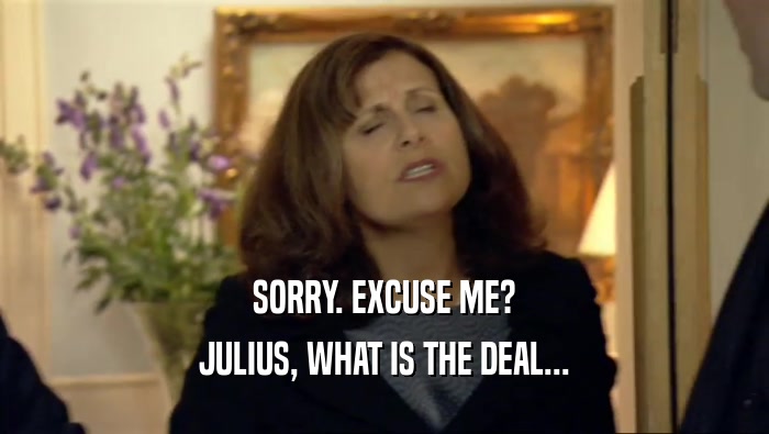 SORRY. EXCUSE ME? JULIUS, WHAT IS THE DEAL... 