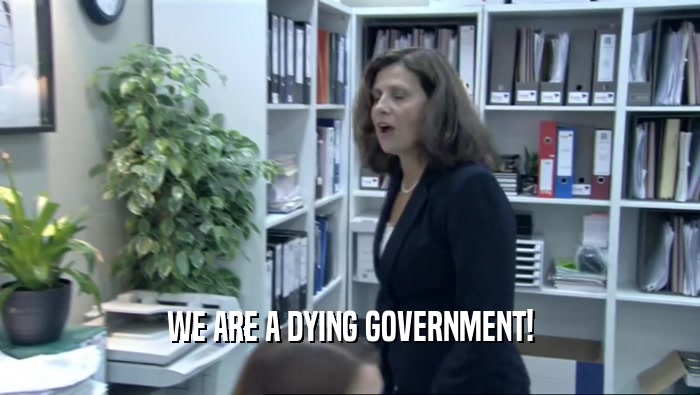 WE ARE A DYING GOVERNMENT!  
