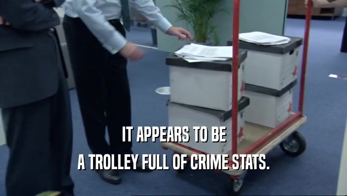 IT APPEARS TO BE A TROLLEY FULL OF CRIME STATS. 