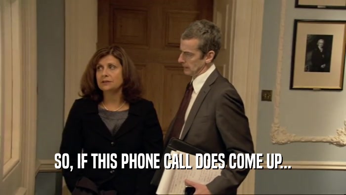 SO, IF THIS PHONE CALL DOES COME UP...  