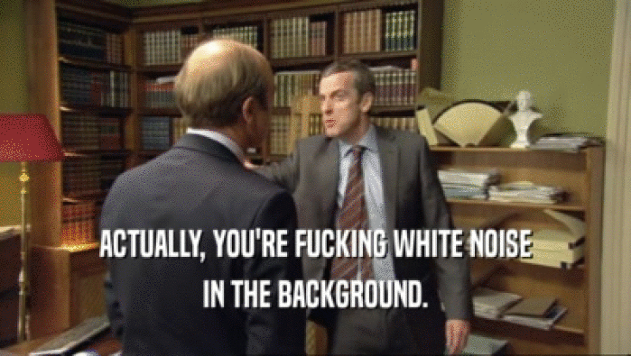 ACTUALLY, YOU'RE FUCKING WHITE NOISE IN THE BACKGROUND. 