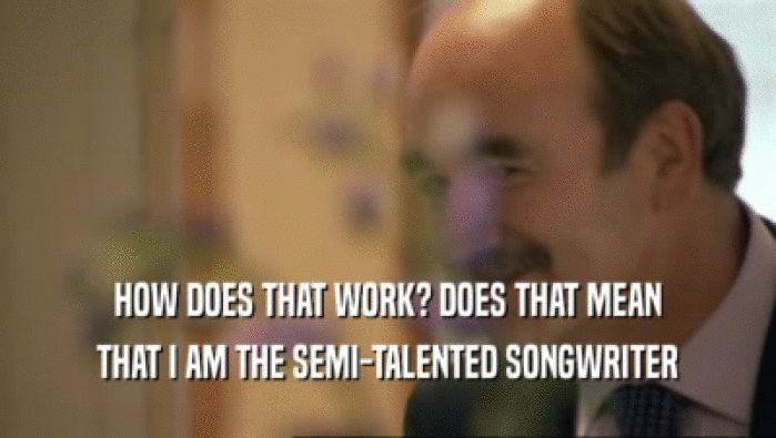HOW DOES THAT WORK? DOES THAT MEAN THAT I AM THE SEMI-TALENTED SONGWRITER 