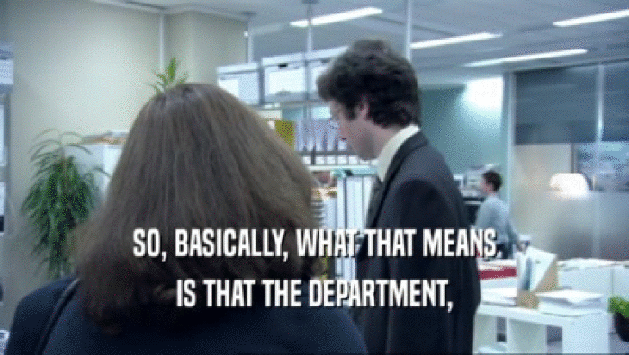 SO, BASICALLY, WHAT THAT MEANS IS THAT THE DEPARTMENT, 