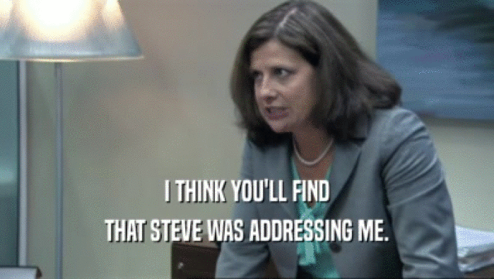 I THINK YOU'LL FIND THAT STEVE WAS ADDRESSING ME. 