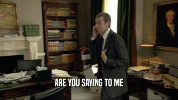 ARE YOU SAYING TO ME  