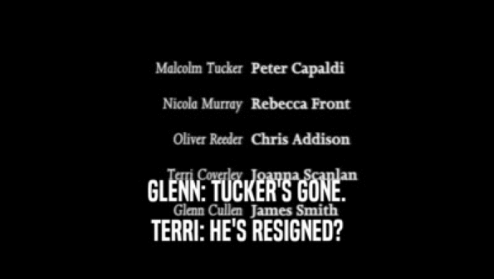 GLENN: TUCKER'S GONE.
 TERRI: HE'S RESIGNED?
 