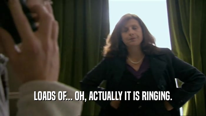 LOADS OF... OH, ACTUALLY IT IS RINGING.  