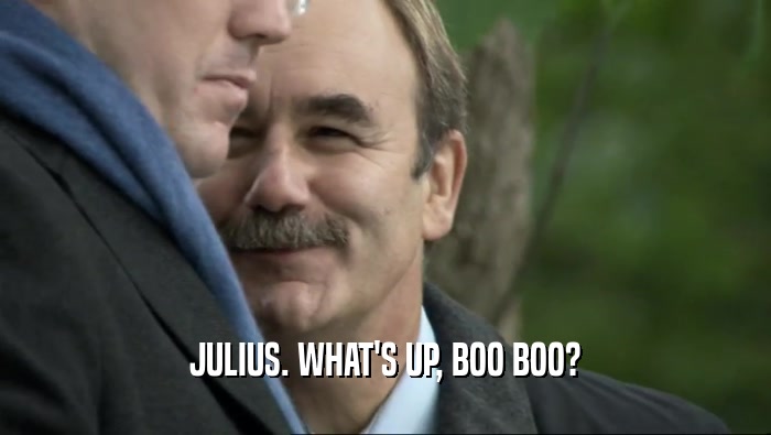 JULIUS. WHAT'S UP, BOO BOO?  