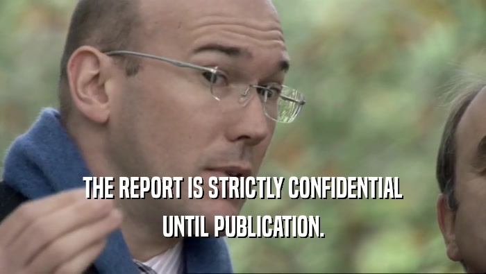 THE REPORT IS STRICTLY CONFIDENTIAL
 UNTIL PUBLICATION.
 