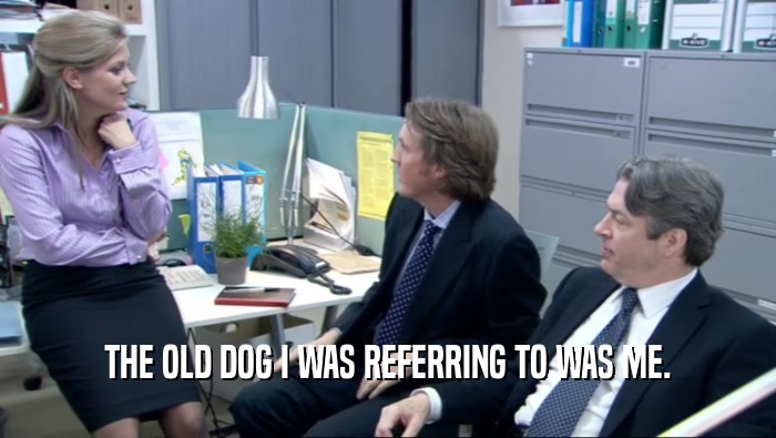 THE OLD DOG I WAS REFERRING TO WAS ME.  