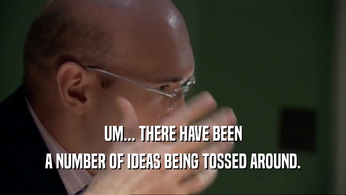UM... THERE HAVE BEEN A NUMBER OF IDEAS BEING TOSSED AROUND. 