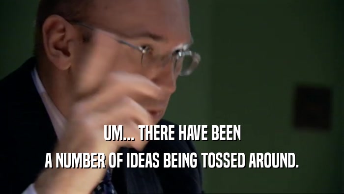 UM... THERE HAVE BEEN A NUMBER OF IDEAS BEING TOSSED AROUND. 
