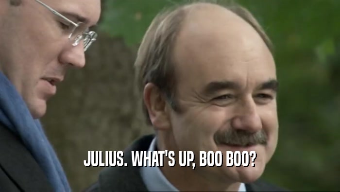 JULIUS. WHAT'S UP, BOO BOO?  