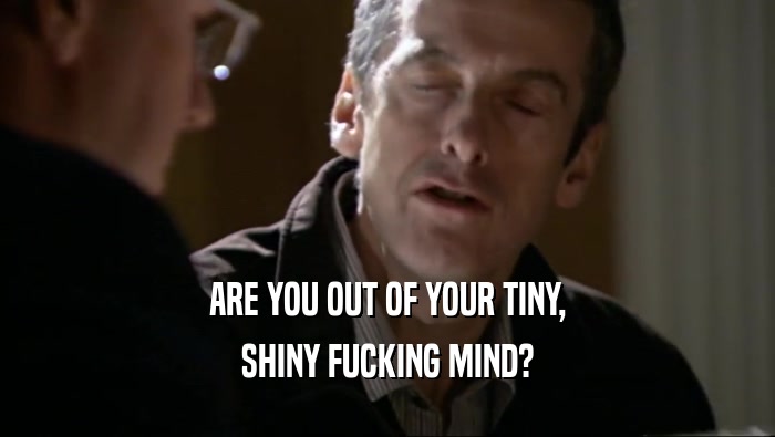 ARE YOU OUT OF YOUR TINY, SHINY FUCKING MIND? 