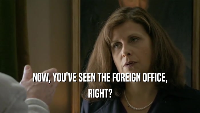 NOW, YOU'VE SEEN THE FOREIGN OFFICE, RIGHT? 
