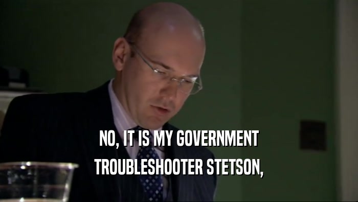 NO, IT IS MY GOVERNMENT TROUBLESHOOTER STETSON, 