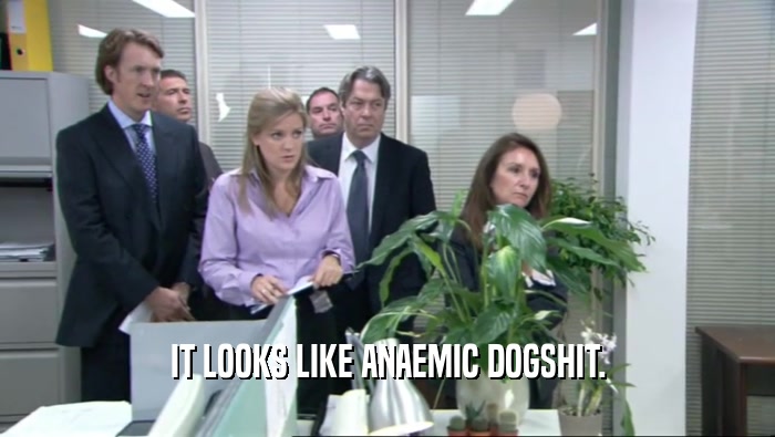 IT LOOKS LIKE ANAEMIC DOGSHIT.  