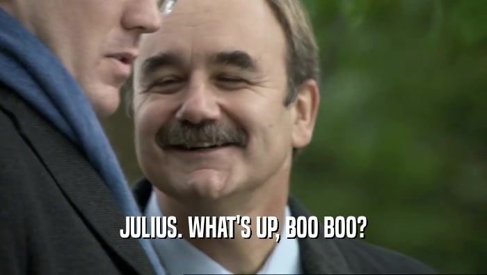 JULIUS. WHAT'S UP, BOO BOO?  