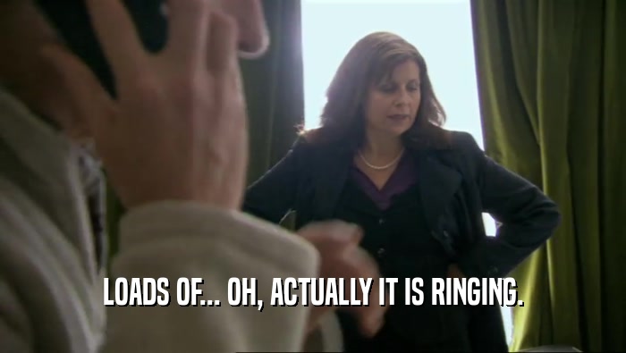 LOADS OF... OH, ACTUALLY IT IS RINGING.  