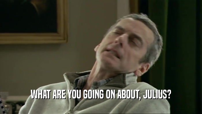 WHAT ARE YOU GOING ON ABOUT, JULIUS?  