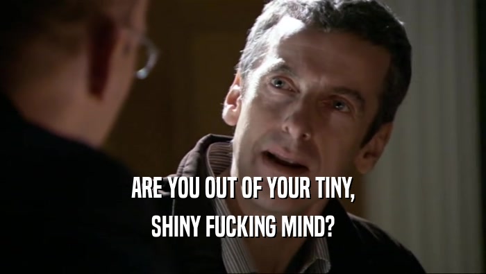 ARE YOU OUT OF YOUR TINY, SHINY FUCKING MIND? 