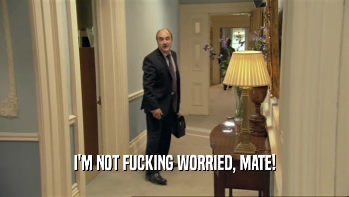 I'M NOT FUCKING WORRIED, MATE!  